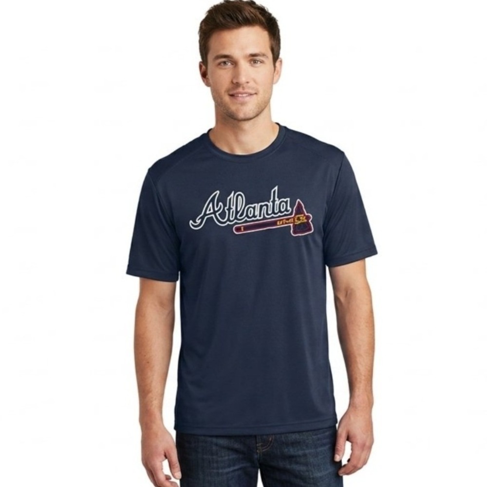 Paragon Atlanta Braves Navy Blue Performance T-Shirt Mens XL Short Sleeve Tee